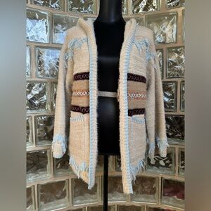 En Crème Hooded Cardigan Sweater Women’s Size Medium/Large